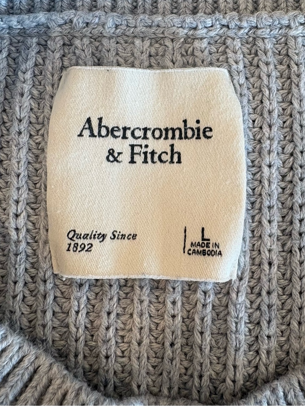 Abercrombie & Fitch Light Gray Classic Ribbed Knit Vest Sleeveless Top Large - Picture 5 of 10